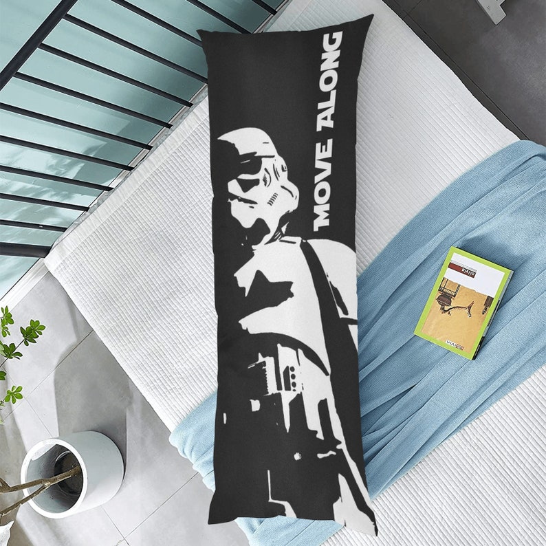 Move Along Stormtrooper 54 x 20 Zippered Body Pillow Case Star Wars 501st Inspired Bedroom Home Decor Cover Only Personalized Option image 2