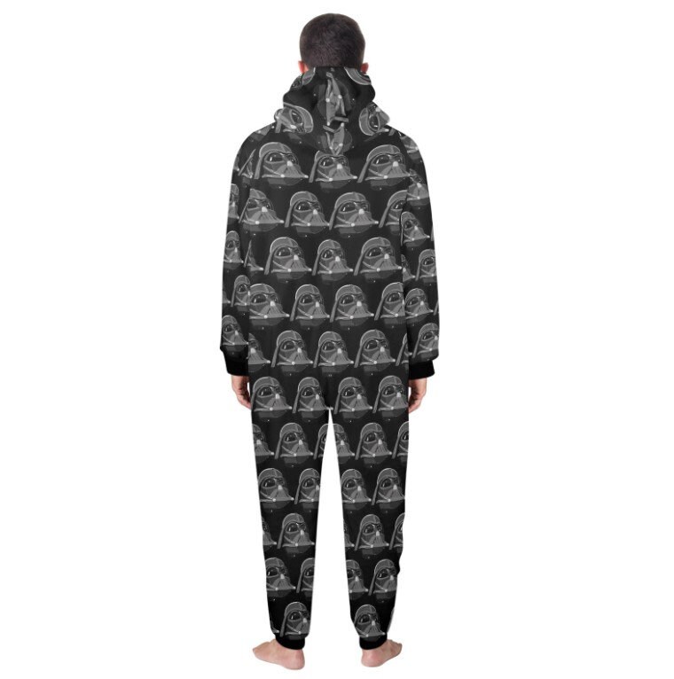 Vader Helmet Print on Black Unisex Adult One Piece Onesie Pajamas Star Wars Darth Vader Inspired Sleepwear Loungewear 501st Empire Etsy Canada