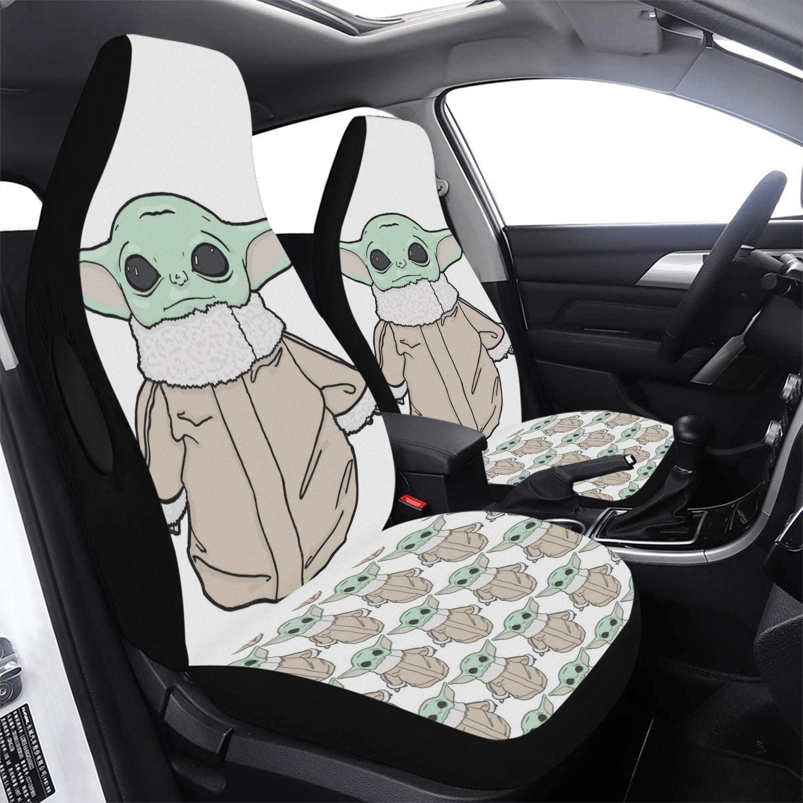 Cute Grogu Graphic Car Seat Cover