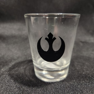 Rebel Starbird Insignia 1.5 oz glass Shot Glass - Star Wars Inspired Barware Glassware Drinkware - Stocking Stuffer Gift Idea