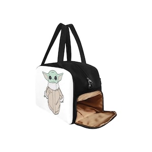 Bolso de gimnasio personalizable - Bolso inspirado en Star Wars - Bolsa de viaje para gimnasio - Compartimento para zapatos - Baby Yoda - Grogu