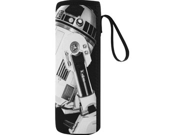 3 Sizes - R2-D2 & Friends Neoprene Water Bottle Holder - Drink Holding Pouch - Star Wars Fan Gift Idea - Artoo Detoo - Droids - Geek Gift