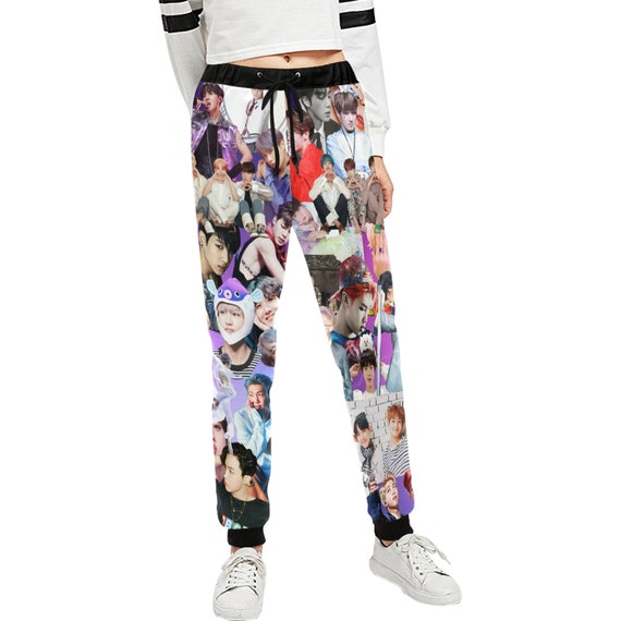 BTS Collage Unisex Drawstring Joggers Loungewear Activewear Sleepwear Pajama Pants Sweatpants Jin Jimin Jungkook Jhope V RM Suga Etsy