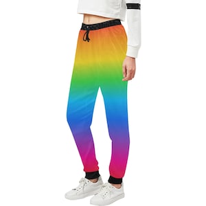 Rainbow Ombre Unisex Joggers - LGBTQ+ Fashion - Loungewear - Activewear - Sleepwear - Pajama Pants - Sweatpants Drawstring Waist - Gay Pride