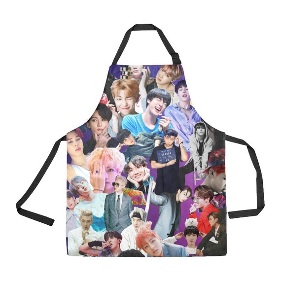 BTS コラージュ エプロン ポケット付き - K-Pop キッチン - タイバック