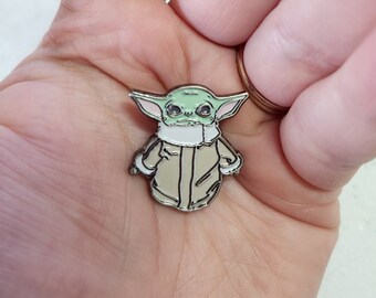 Limited Run of The Child Soft Enamel Pins - 1" Tall - Antique Metal Plating - Star Wars Inspired Lapel Pin - Grogu - Baby Yoda - Collector