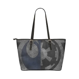 Galactic Duality LederTasche mit schwarzer Borte - Schultertaschen & Geldbörsen - 2 Größen - Star Wars inspirierte Mode - Rebellion Empire - 501st