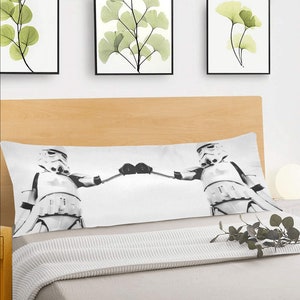 Stormtrooper Fist Bump 54 x 20 Zippered Body Pillow Case Star Wars 501st Inspired Bedroom Home Decor Cover Only Personalize Option image 1