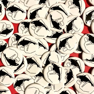 Orca Solidarity 1.25” button - benefits Greenpeace
