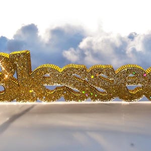 Blessed Glam Sign|Home Decor| Bling Decor|Foyer Decor|Gifts for her|Wedding Gifts|Christmas Gift|Glitter Decor