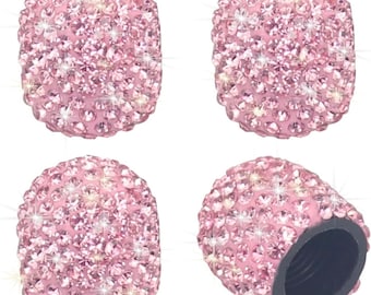 Tappi valvola per pneumatici scintillanti/Strass di cristallo/Accessori per auto/Accessori per pneumatici glamour/Glamour rosa/Accessori per auto decorati con strass