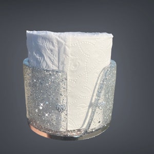 Porta asciugamani di carta glamour/Porta fazzoletti/Arredamento per il bagno/Arredamento per la cucina/Arredamento scintillante/Arredamento glamour/Regali di inaugurazione della casa/Regali per lei