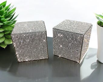 2’ Glam Blocks bling decor glam decor bougee decor  coffee table decor home decor vanity decor gift for her bridal gift rhinestone gift