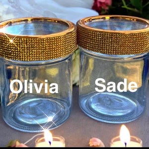 Glam Glass Decorative jars Decorative Storage Vanity Jar Elegant Home Decor Gift for her Birthday Gift House Warming Gift Party Favors