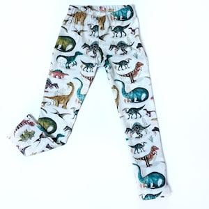 Organic baby leggings bright dinosaur print, sizes newborn-8YR, toddler leggings, baby pants, toddler pants,  boy, girl, unisex, baby gift