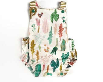 biologische babyromper met groenteprint, zonnepak, peuter, jongensromper, meisjesromper, babycadeau, biologische baby, zomerkleding - 2 stijlen