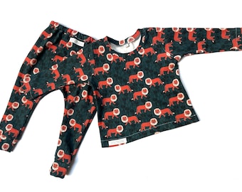 organic long sleeve t-shirt and leggings, lion, 9 - 24 mos. request a print!!! , unisex baby outfit, baby gift, baby boy, baby girl, unisex