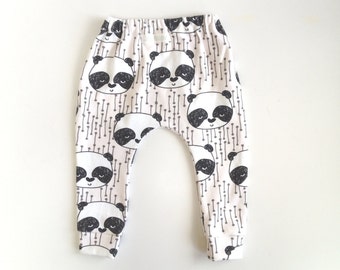organic baby leggings panda bears print, LIMITED PRINT sizes newborn-12mon, baby leggings, baby pants, toddler pants, baby shower gift