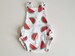 organic baby toddler romper in watermelon and contrast hand drawn triangle prints, sunsuit, baby gift, organic baby, summer clothes-2 styles 