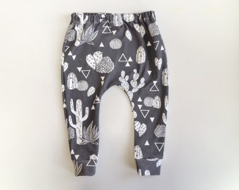 organic baby leggings in cactus print, sizes newborn-8YR, baby leggings, toddler leggings, baby pants, toddler pants, hip baby shower gift,