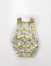 organic baby toddler romper in banana and contrast citron stripe prints, sunsuit, baby gift, organic baby, summer clothes-2 styles 