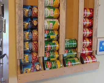 4 Row 36 Can Food Wall Storage Rack