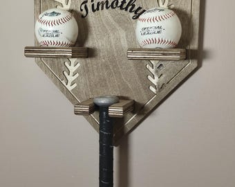 Personalized Baseball & Bat Display