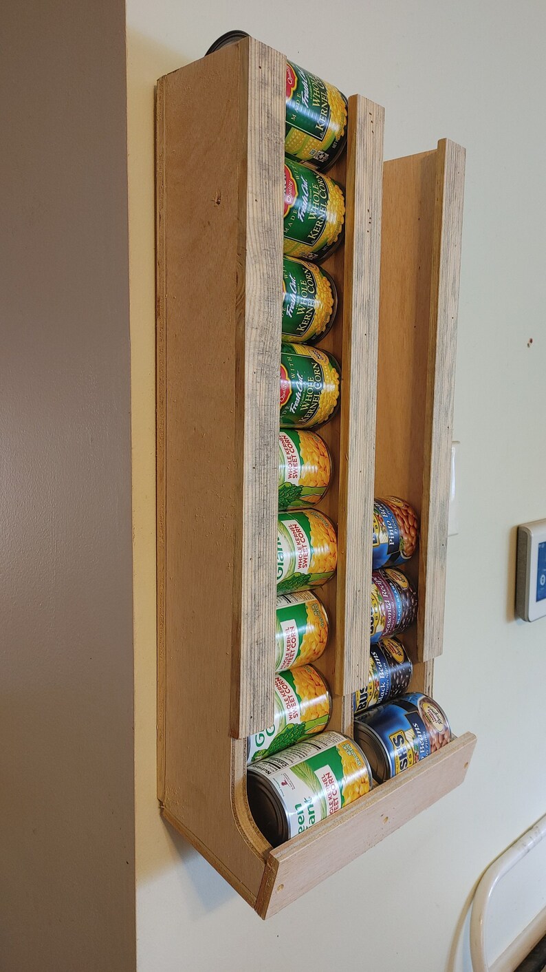 2 Row 18 Can Wall Storage Rack Etsy