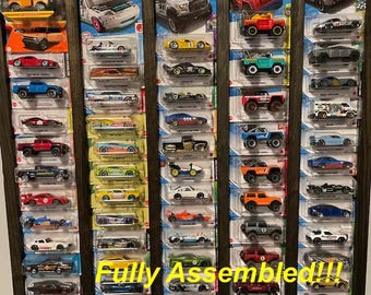 Assembled 60-Car Display Shelf: Hot Wheels & Matchbox Storage