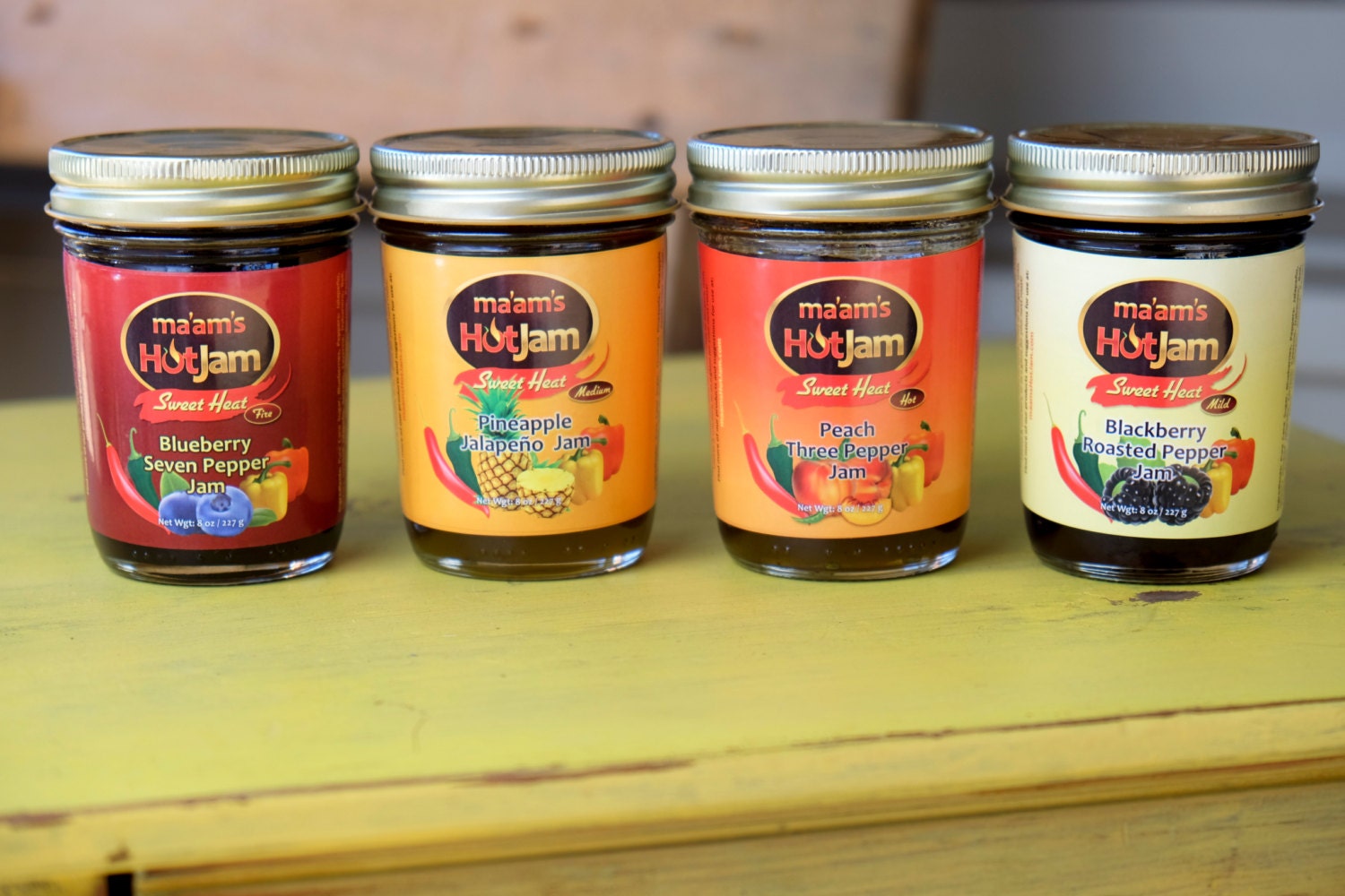 Ma'ams Hot Jam 4 Pack 8 Oz Etsy