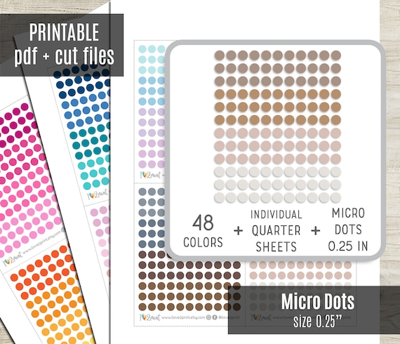 Micro Dot Planner Stickers Tiny Dot Circles Printable - Etsy