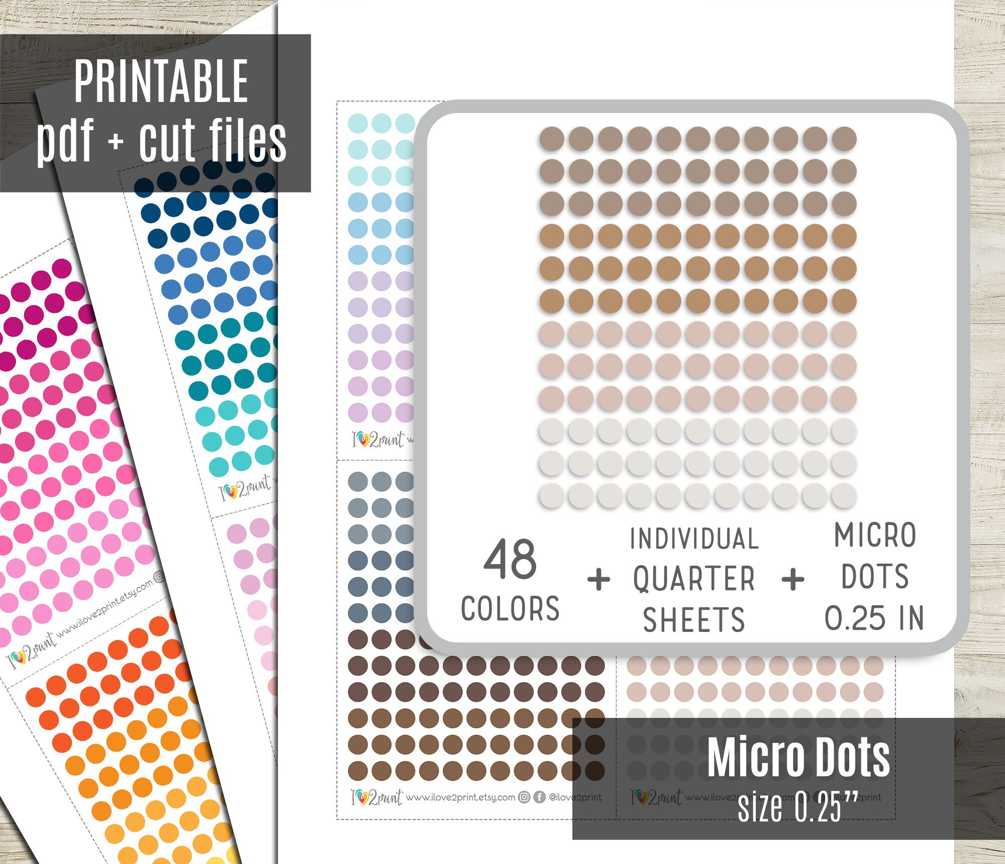Micro Dot Planner Stickers Tiny Dot Circles Printable - Etsy