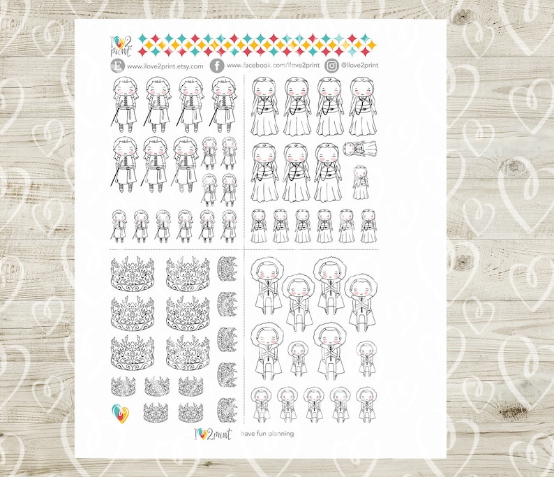 Game of Thrones Inspired Set II Printable Planner Stickers | Etsy