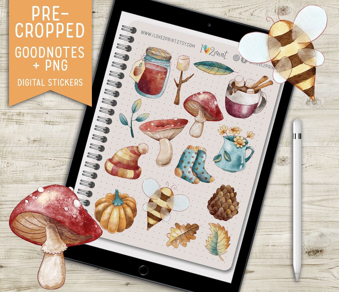 Autumn Goodnotes Stickers, Fall Sticker Book, Digital Stickers, Pre