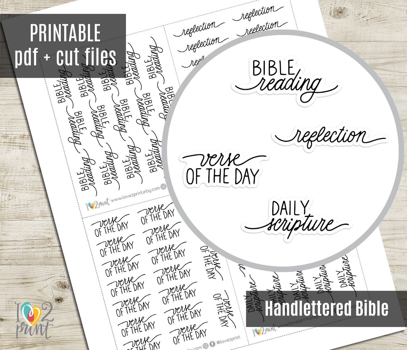 Handlettered Bible Reading Planner Stickers Reflection Script - Etsy