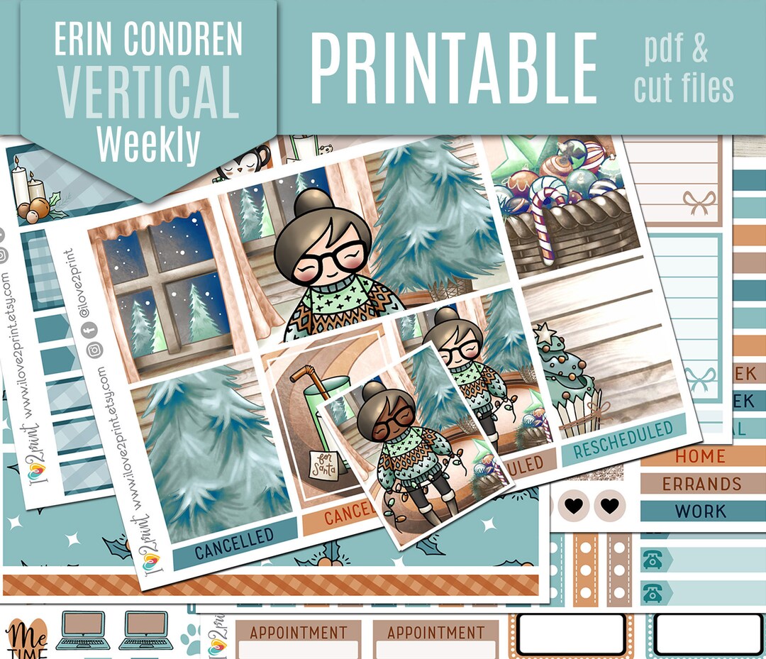 Cozy Christmas Weekly Printable Planner Stickers Holidays Printable ...