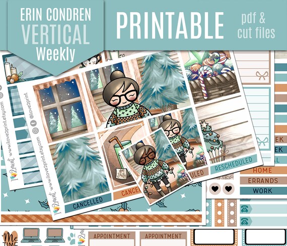 Cozy Christmas Weekly Printable Planner Stickers Holidays | Etsy