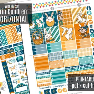 Easter Weekly Printable Planner Stickers, EC Horizontal Printable ...