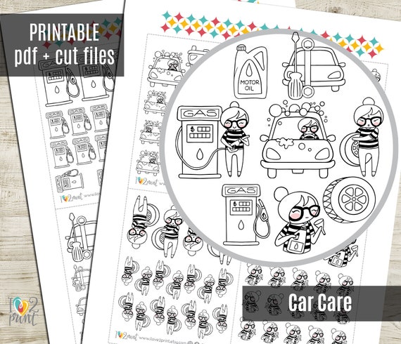 Planner Girl Car Maintenance Planner Stickers Car Printable - Etsy