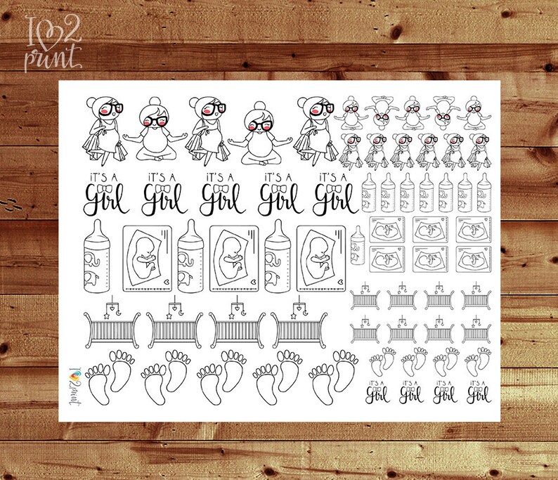 Planner Girl Pregnancy II Printable Planner Stickers | Etsy
