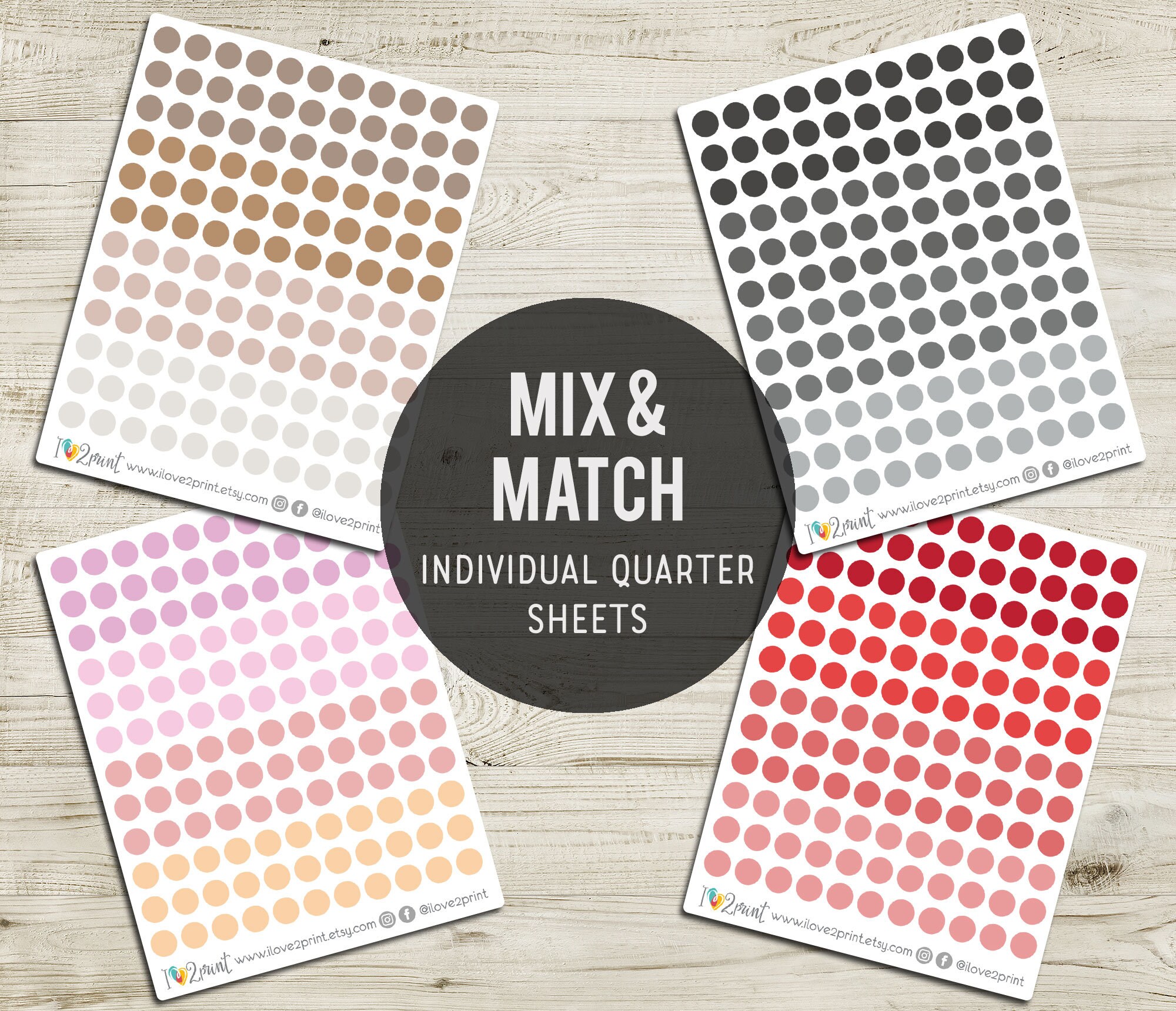 Micro Dot Planner Stickers Tiny Dot Circles Printable - Etsy