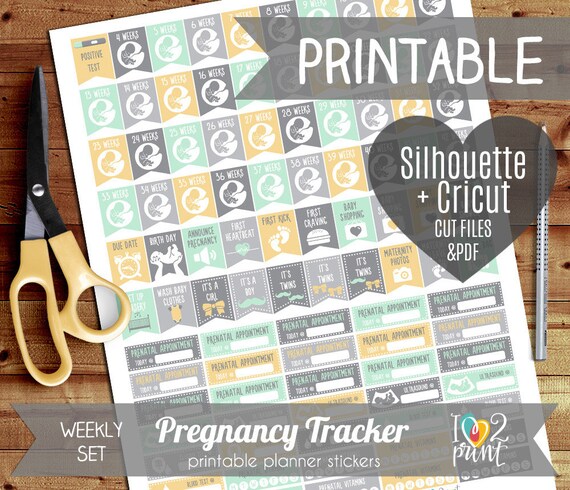pregnancy tracker printable planner stickers erin condren hp etsy pregancy tracker