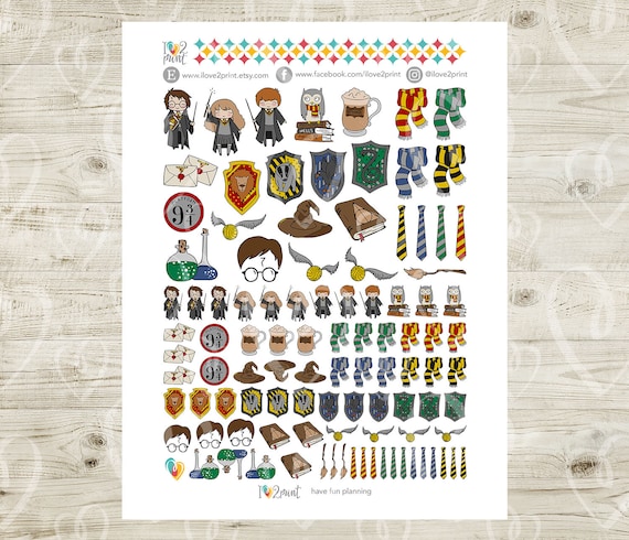 Wizard School Printable Planner Stickers H Potter Inspired - Etsy Singapore