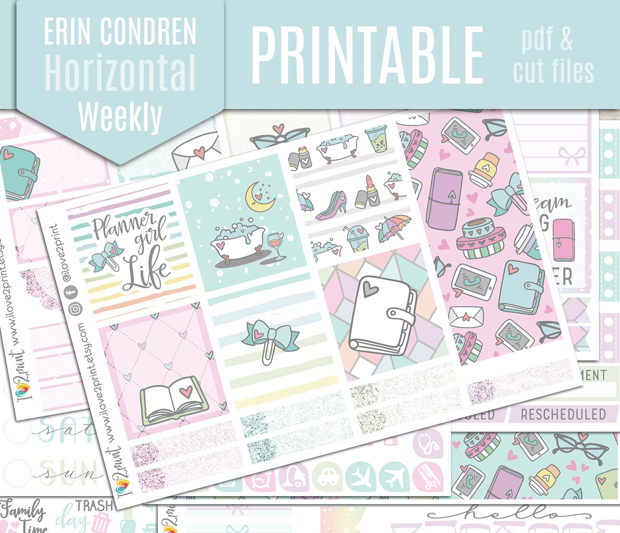 More DIY Erin Condren Life Planner Stickers + Template - Three Little Ferns  - Family Lifestyle Blog