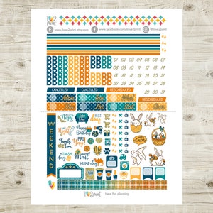Easter Weekly Printable Planner Stickers, EC Horizontal Printable ...