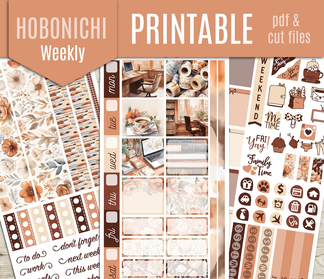 Cozy Office Hobonichi Weeks Printable Planner Stickers Hobo Planner ...