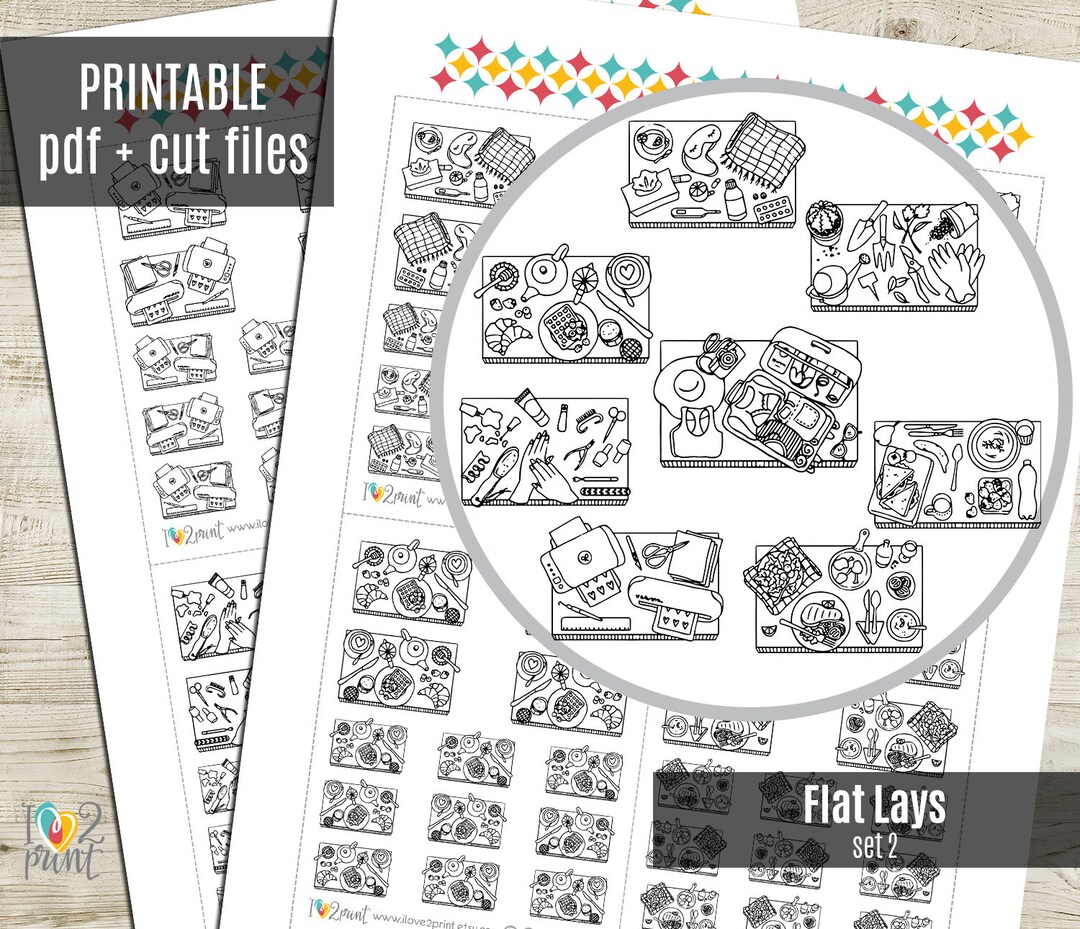 Planner Girl Flat Lays II Planner Stickers, Printable Stickers ...