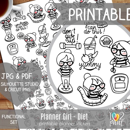 Planner Girl Faces Printable Planner Stickers Erin Condren - Etsy