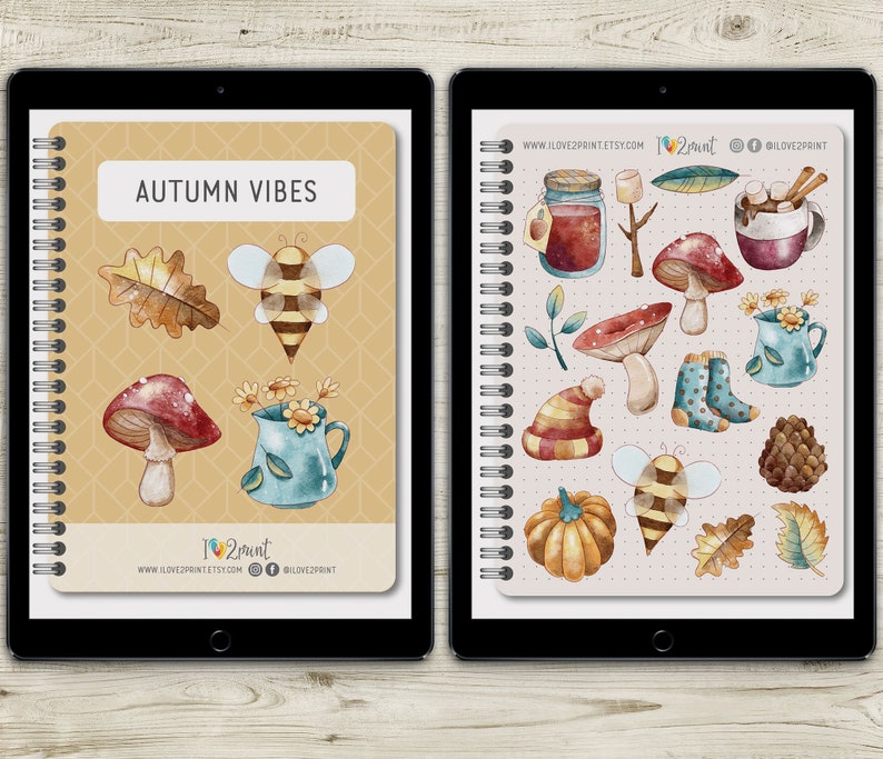 Autumn Goodnotes Stickers Fall Sticker Book Digital Etsy
