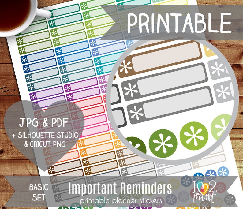 Important Reminders Printable Planner Stickers Erin Condren Etsy